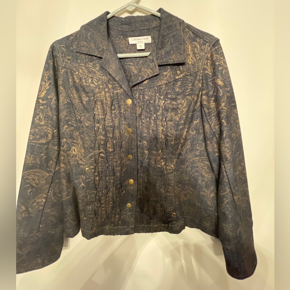 Coldwater Creek embellished denim jacket